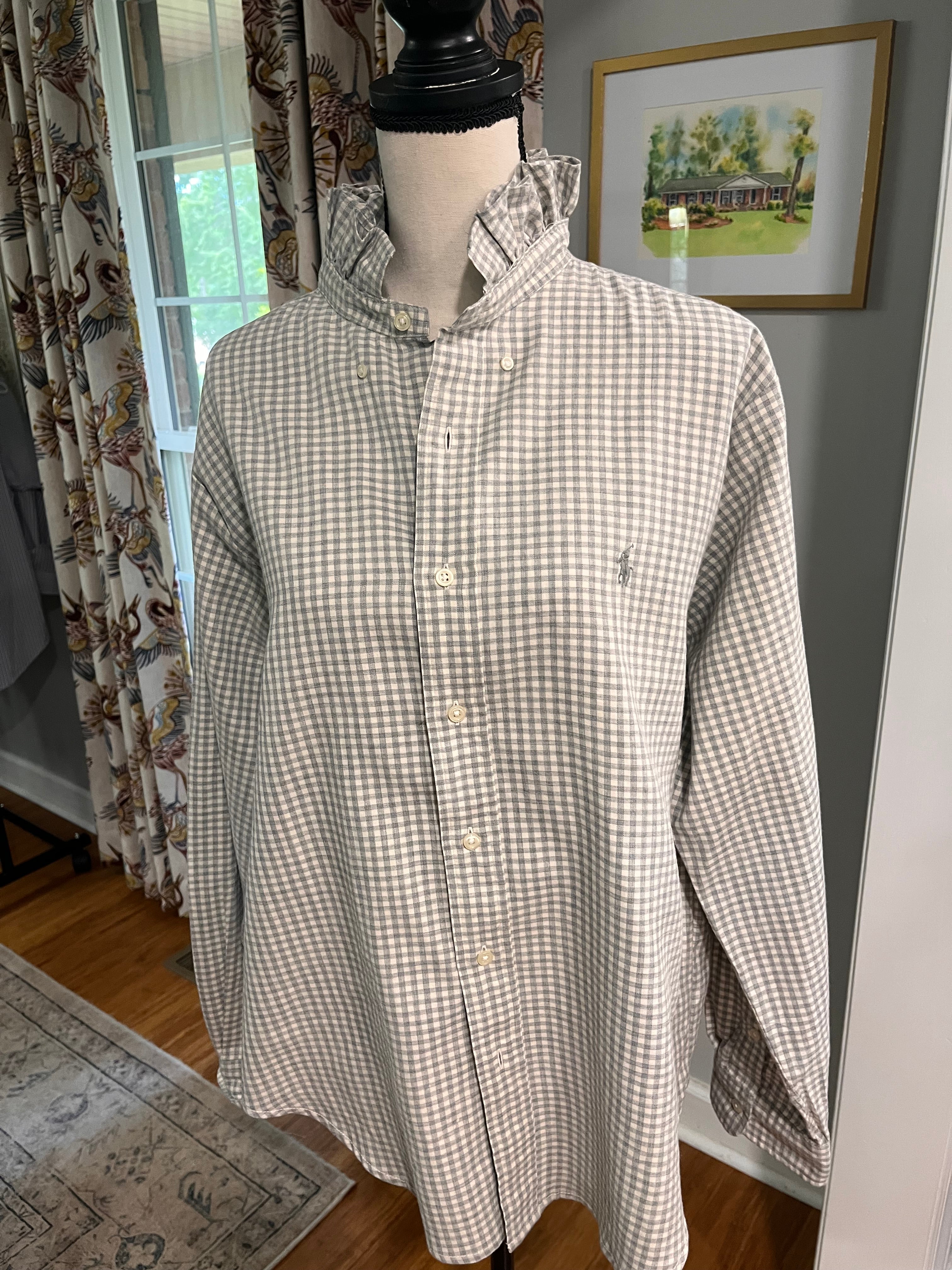 Unique RL Grey and White Gingham - large