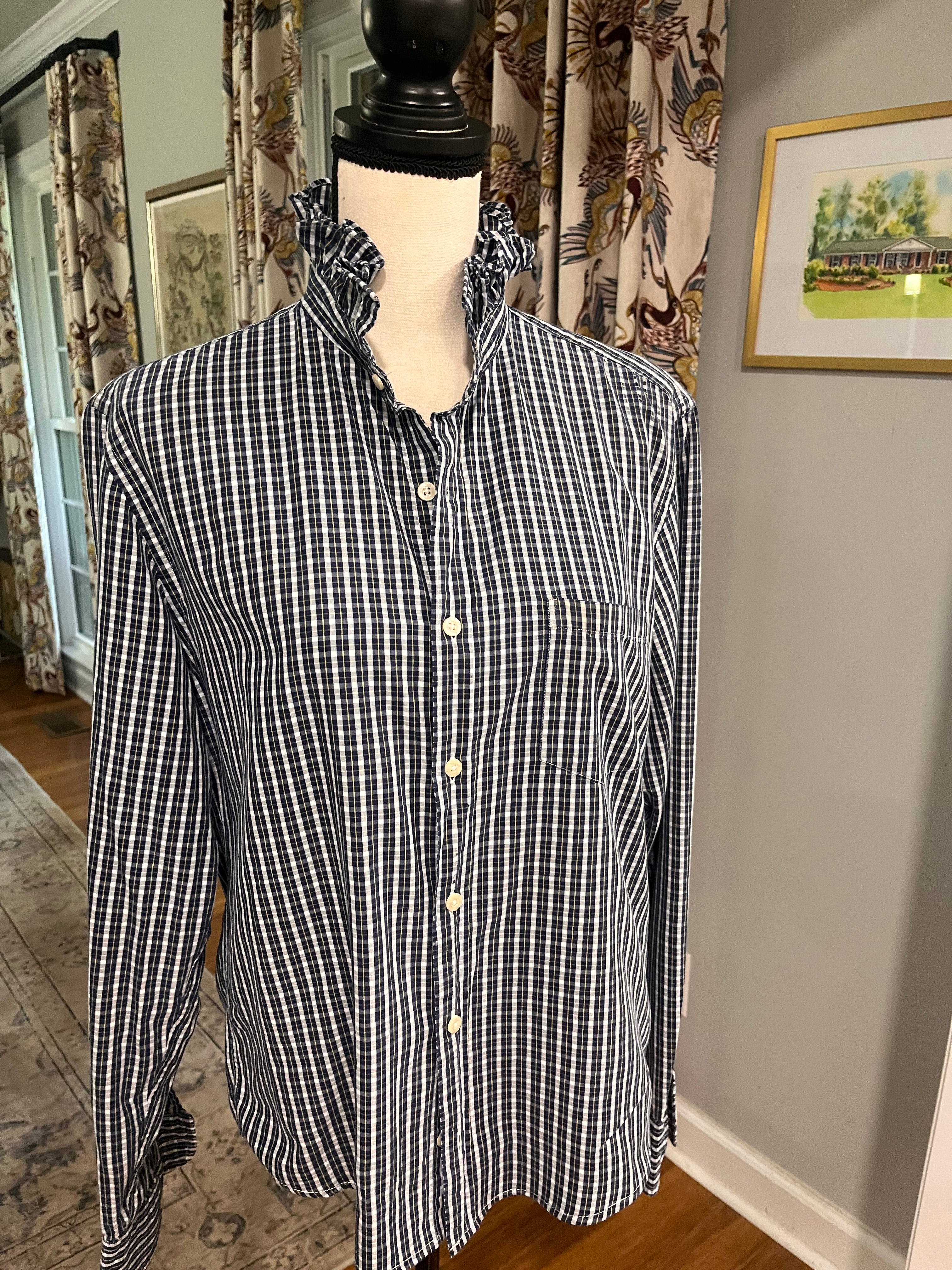 Medium Navy and Yellow Plaid