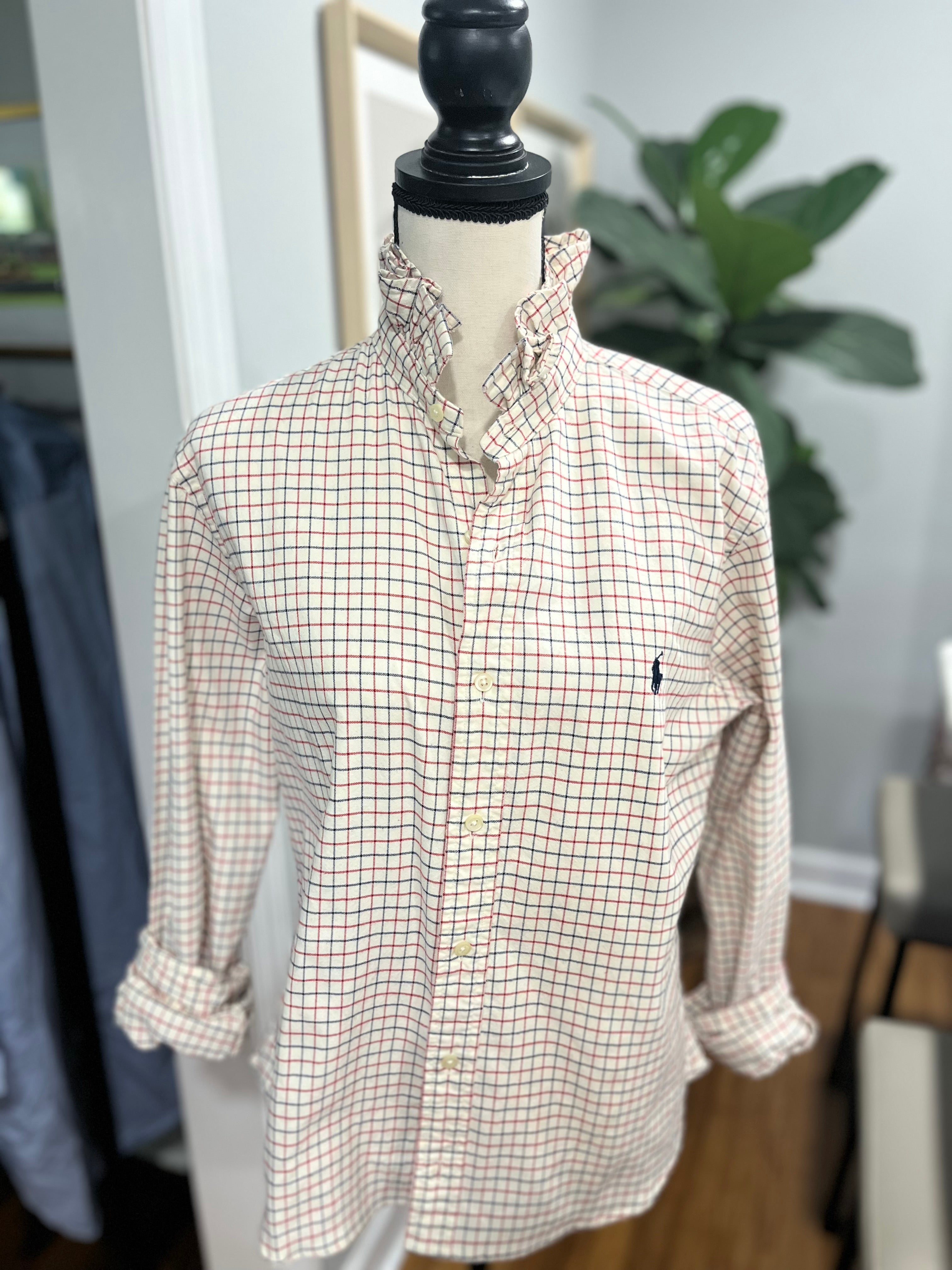 White, Navy and Red RL -- Large