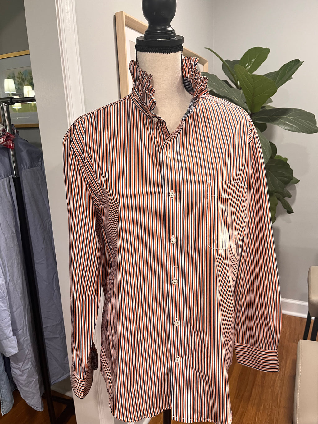 Orange and Navy Stripe - Large