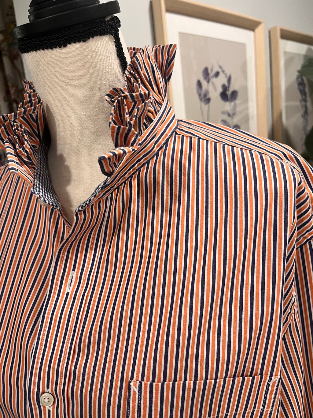 Orange and Navy Stripe - Large