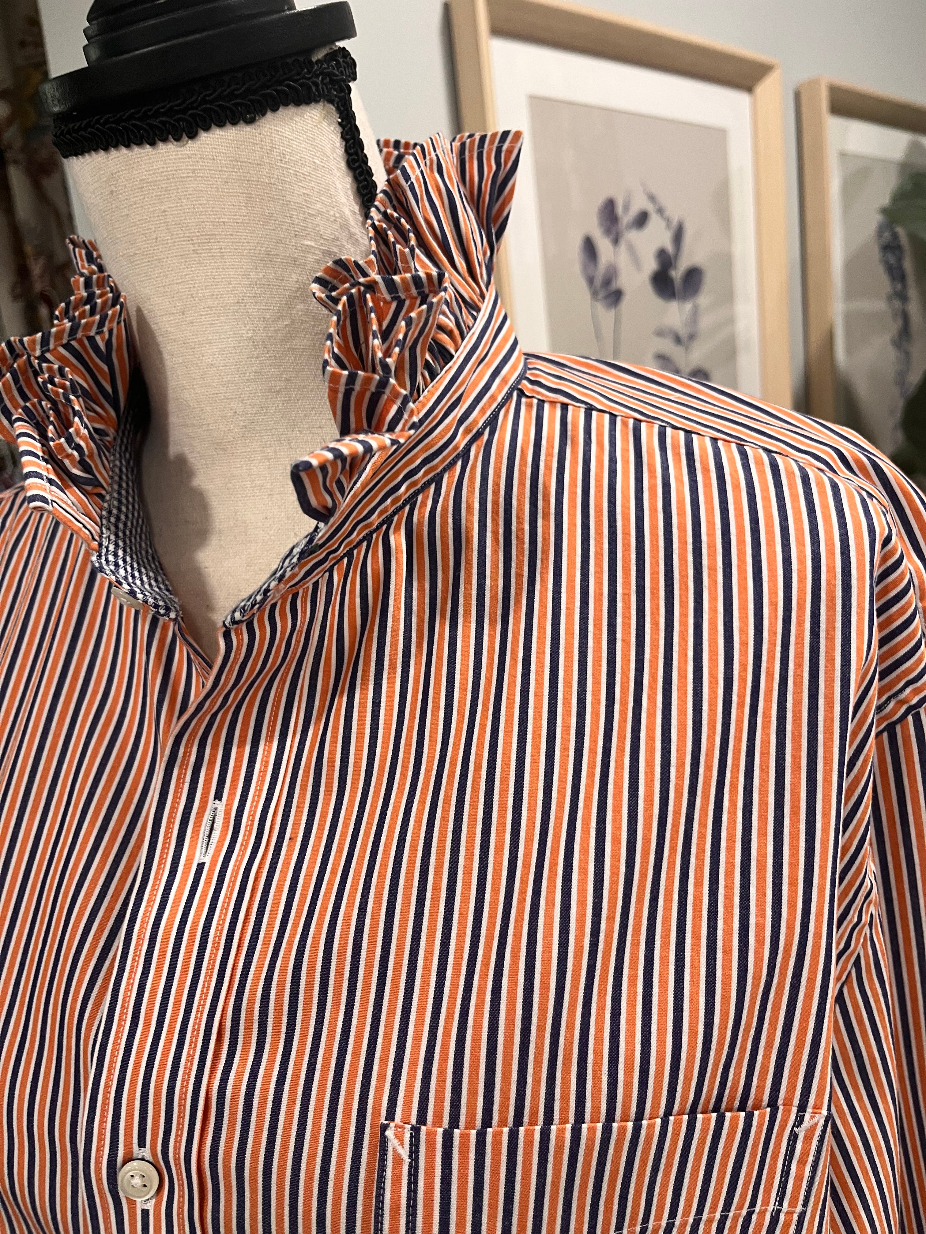 Orange and Navy Stripe - Large