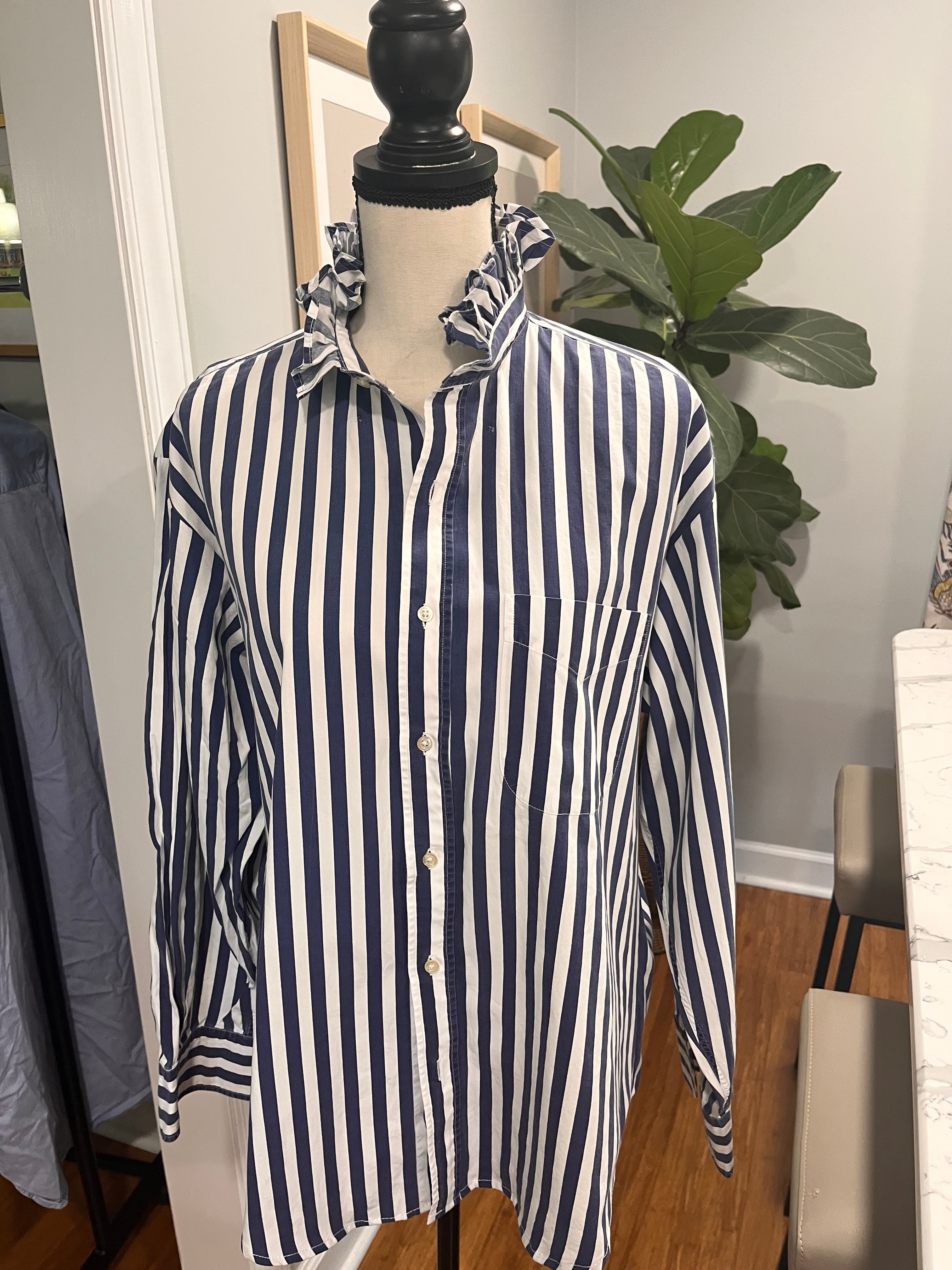 Navy and White Stripe- Large