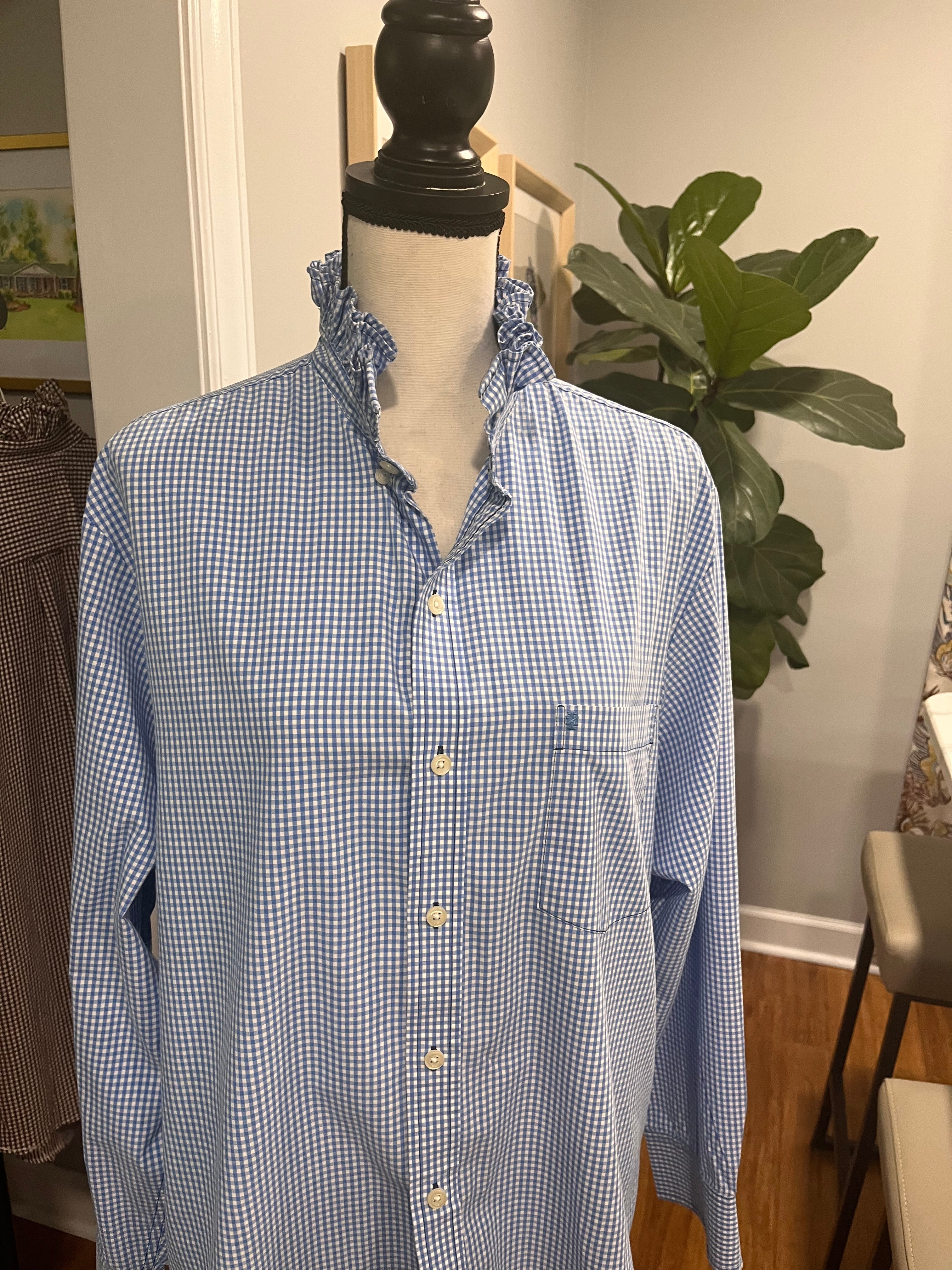 Light Blue and White Gingham - XL