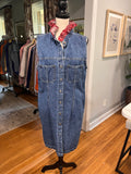 Sleeveless Denim Dress w/ Red Bandanna Collar - Large
