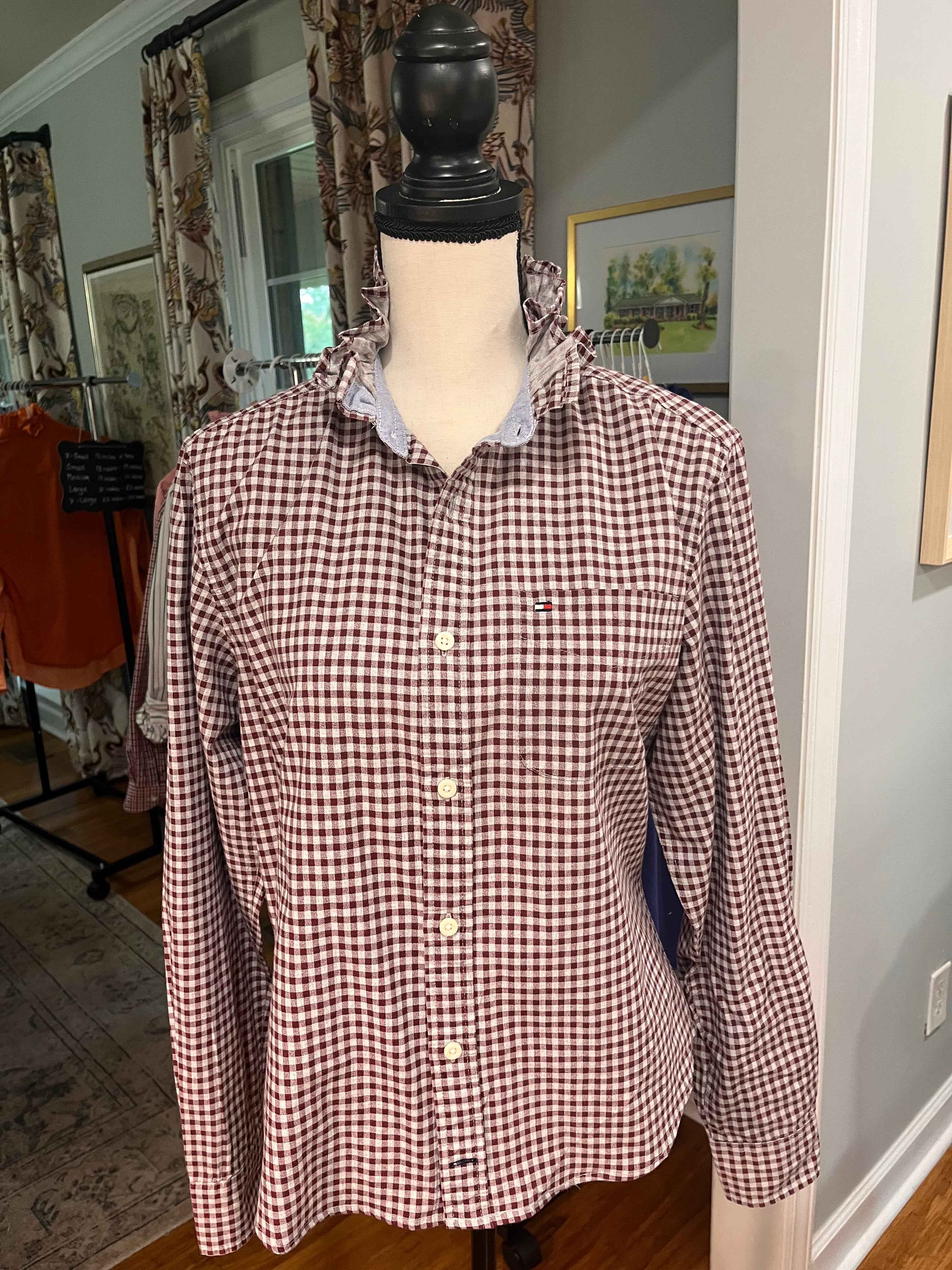 Crimson and Grey Gingham