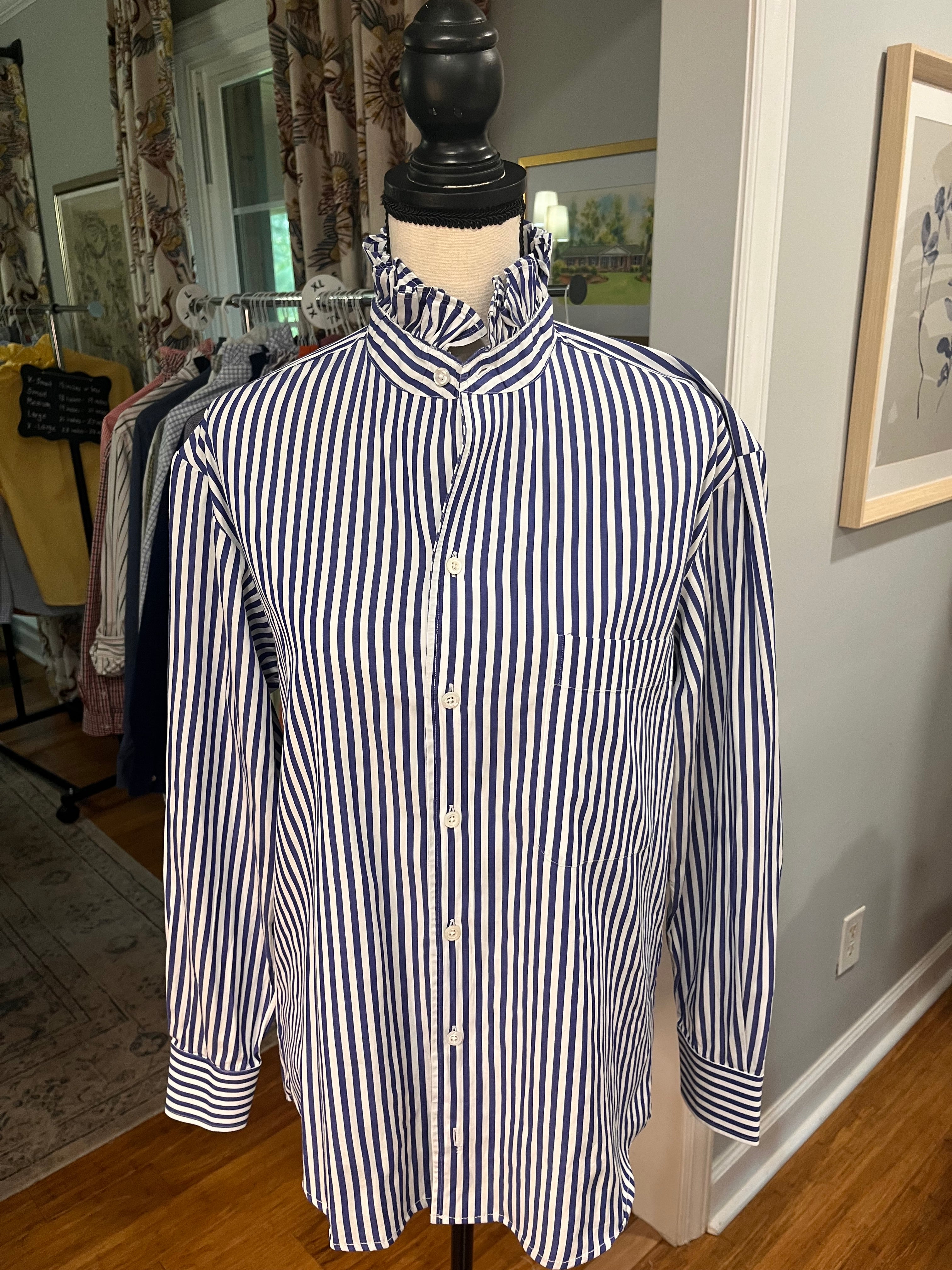 Blue and White Bold Stripe-
