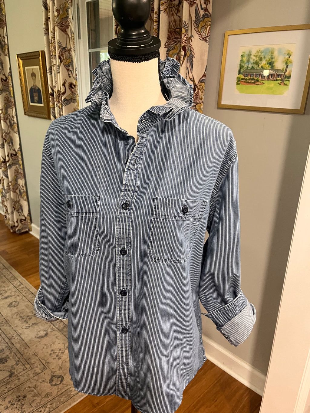 Railroad Stripe Denim Shirt