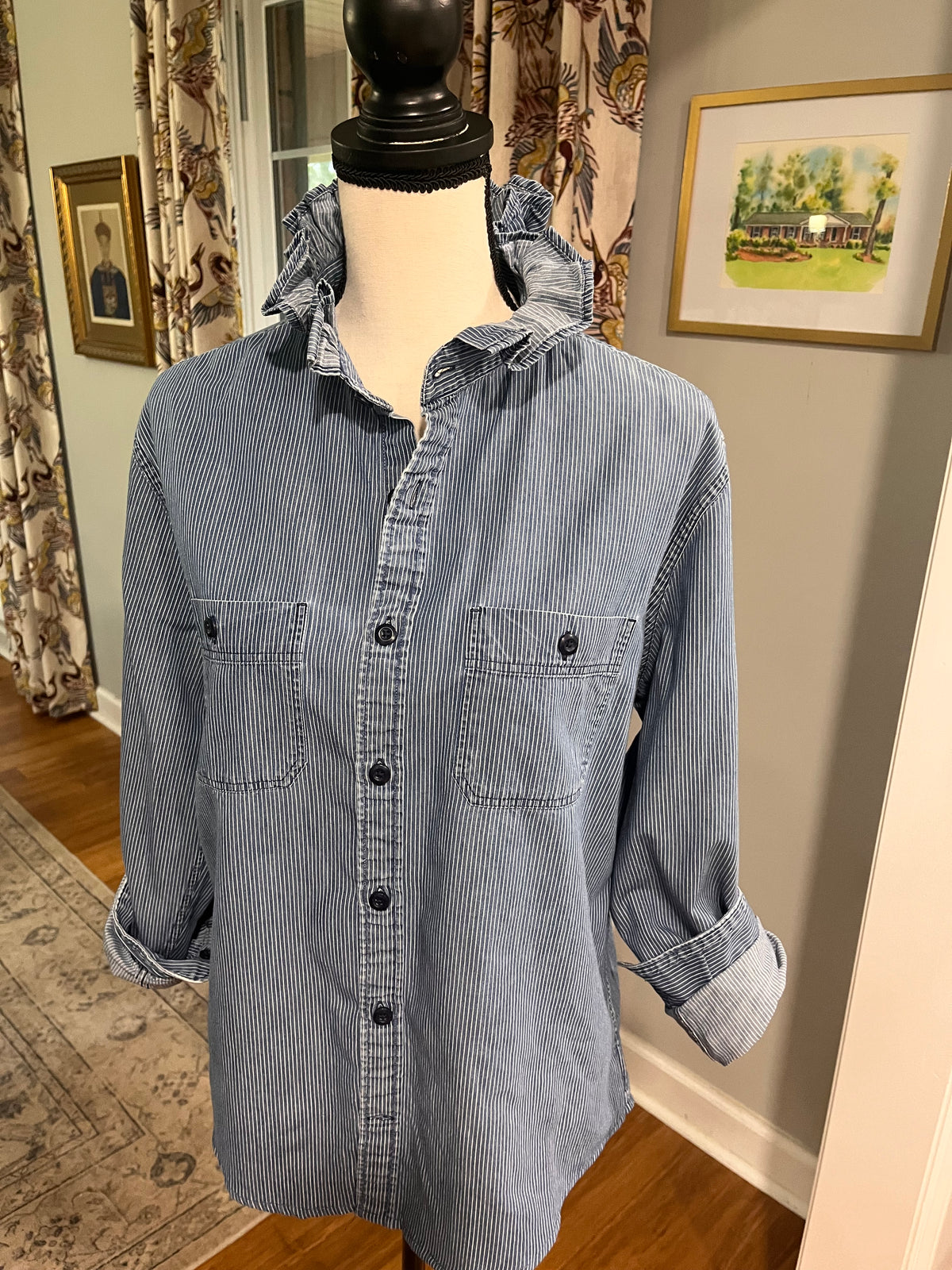 Railroad Stripe Denim Shirt